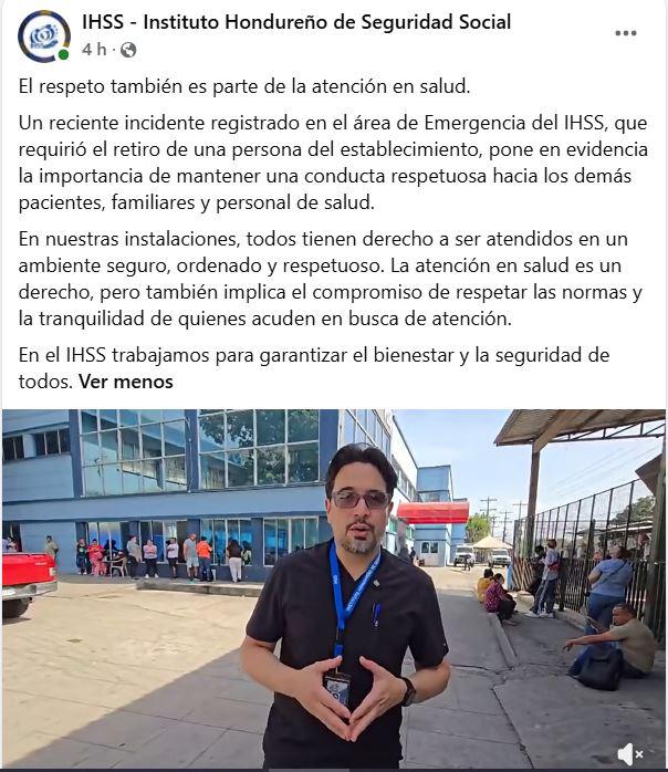 IHSS revela por qué guardias sacaron por la fuerza a paciente con autismo