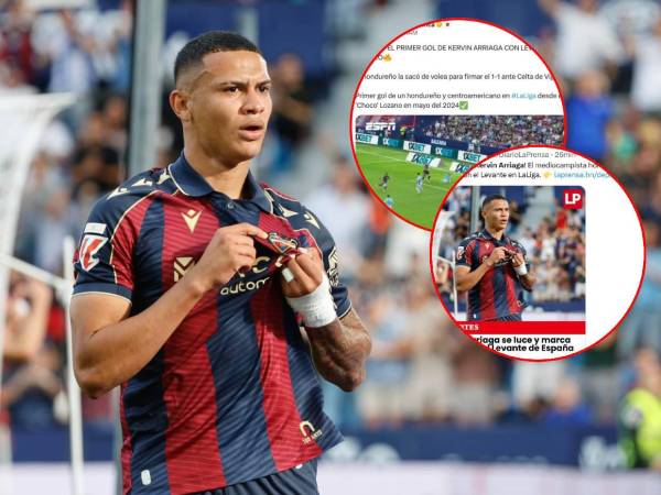 Kervin Arriaga anotó este domingo su primer gol con el Levante en LaLiga de España. Así reaccionaron los medios de comunicación a la anotación del catracho.