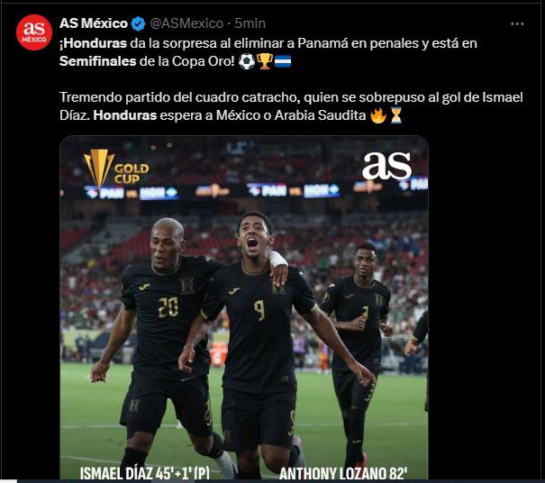 Así reaccionan los medios y periodistas tras que Honduras eliminara a Panamá de Copa Oro