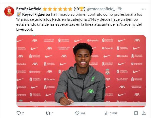 Lo que dicen los medios sobre primer contrato de Keyrol Figueroa con el Liverpool