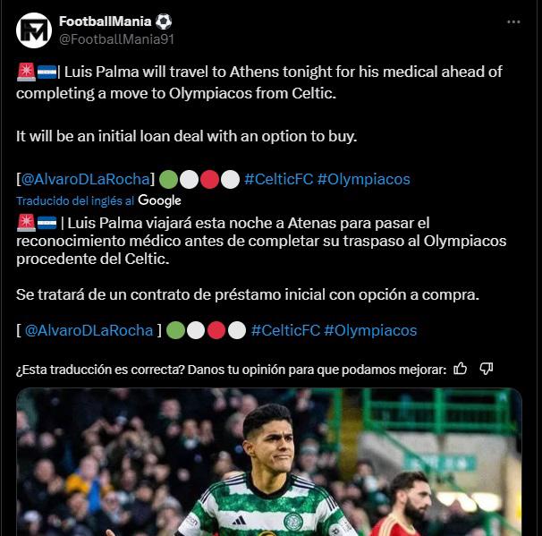 Luis Palma al Olympiacos: Lo que dicen del hondureño en Escocia y Grecia sobre el fichaje