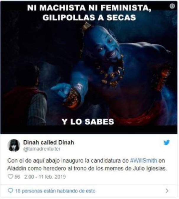 Los mejores memes sobre el aspecto de Will Smith como genio en Aladdin