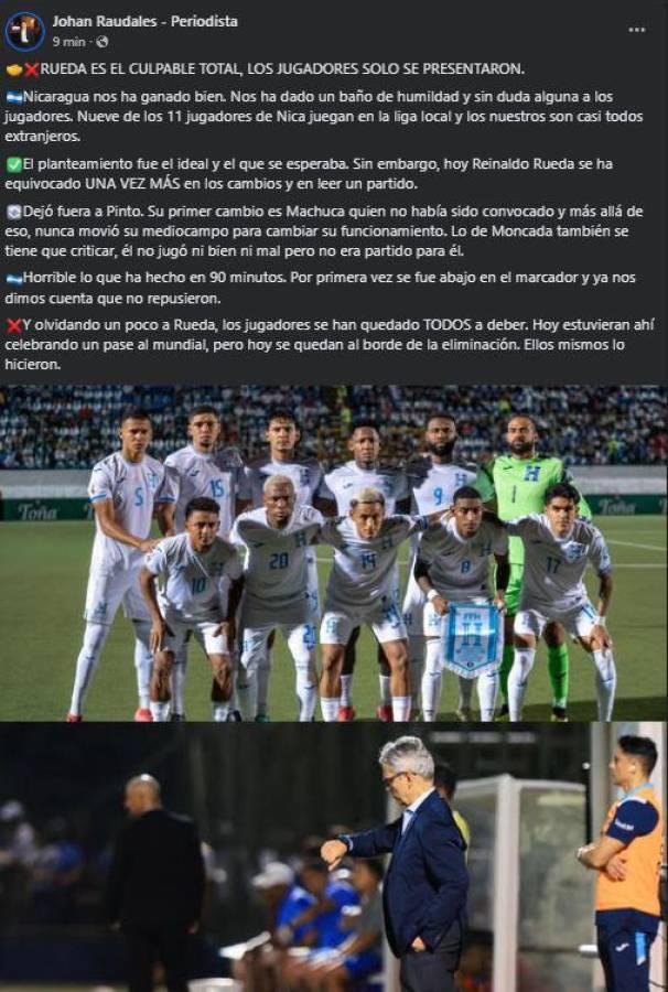 Lo que dicen los medios tras derrota de Honduras ante Nicaragua; señalan el culpable