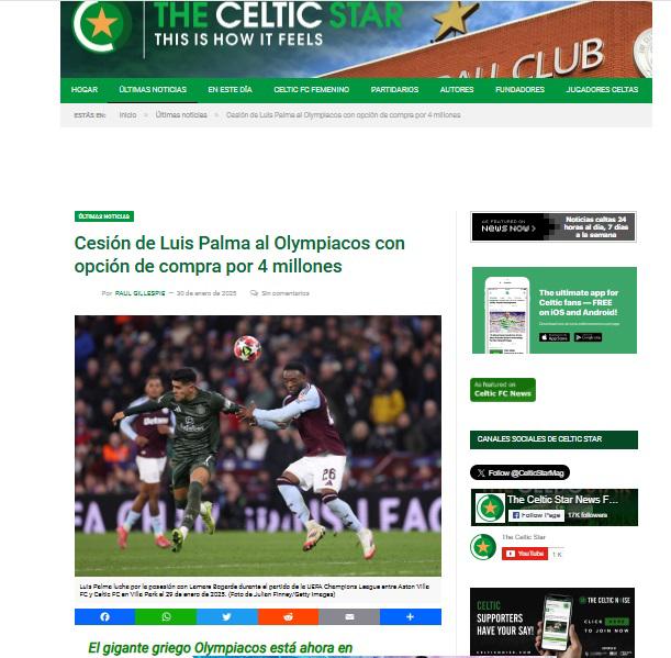 Luis Palma al Olympiacos: Lo que dicen del hondureño en Escocia y Grecia sobre el fichaje