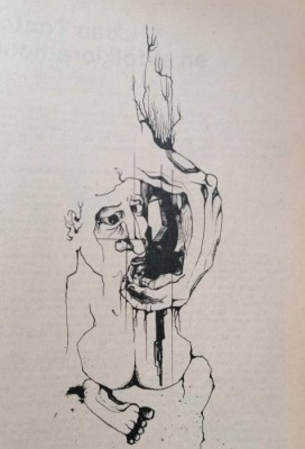 “Primera fragmentación”, 1977. Publicado en 1986 en Tragaluz, edición Nº 13. La idea de la fragmentación permeó los discursos de los años noventa pero Delmer Mejía ya lo visualiza en los años setenta.