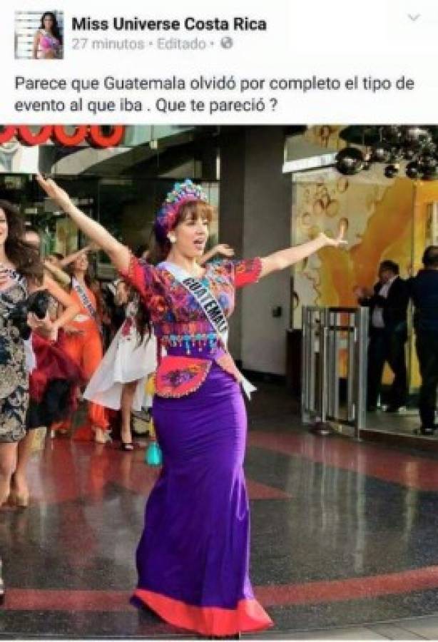 Miss Costa Rica se burlar de Miss Universo Guatemala y provoca la furia en las redes