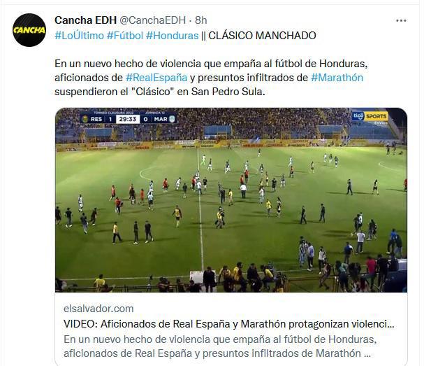 Así reaccionaron medios internacionales tras batalla campal en el Real España-Marathón