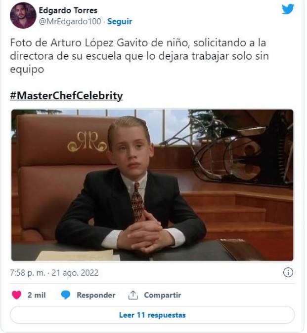 Arturo López Gavito deja los mejores memes en su primera noche en MasterChef Celebrity