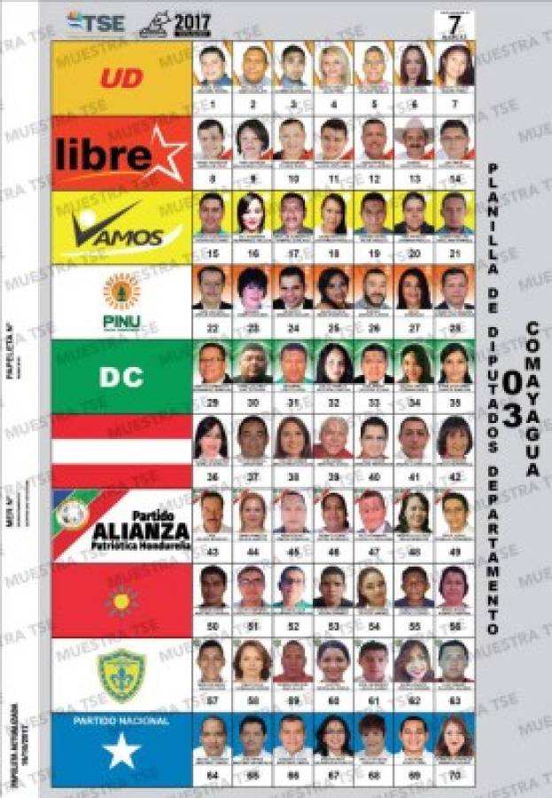 Estos son los 70 candidatos a diputados por el departamento de Comayagua