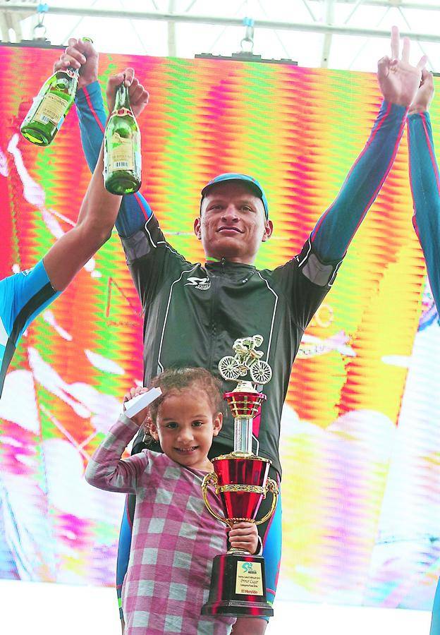 Jorge Torres en 2012, 2015 Y 2018. El ceibeño es el pedalero que más veces ha ganado la Vuelta Ciclística de EL HERALDO.