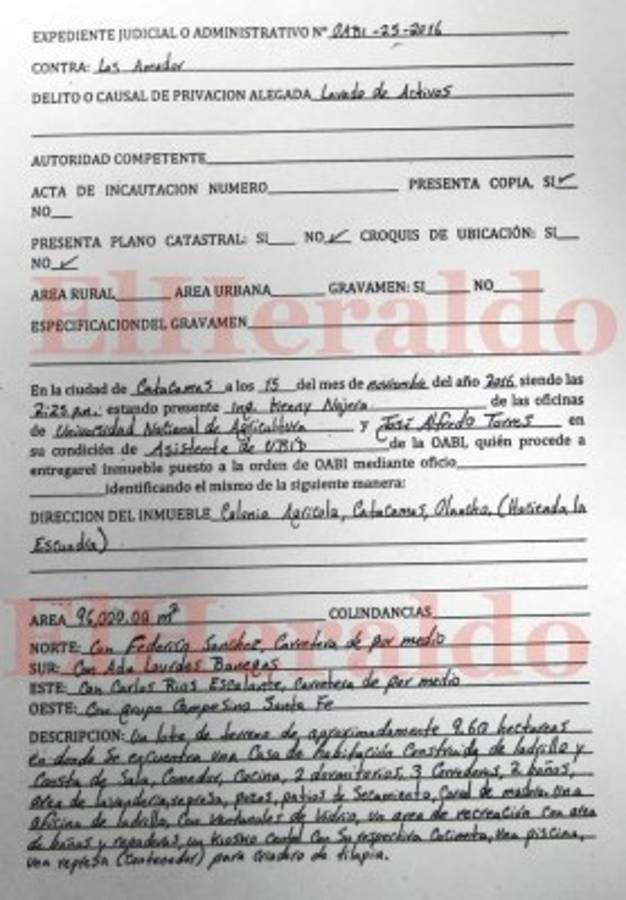 Más de medio millón gasta al mes la UNA en bienes incautados a los Amador