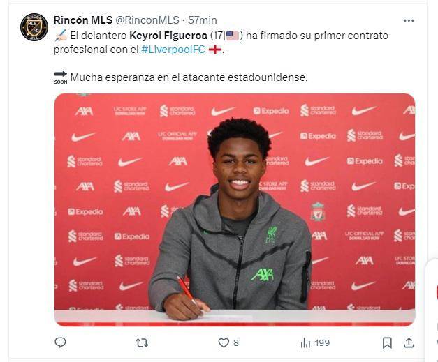 Lo que dicen los medios sobre primer contrato de Keyrol Figueroa con el Liverpool