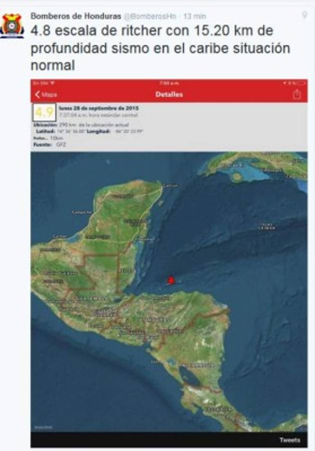 Honduras: Temblor de 4.9 grados en Roatán
