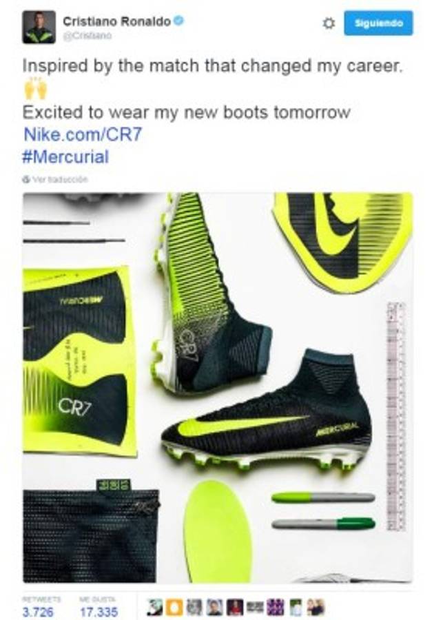 Estas son las botas actuales creadas por el portugués y Nike