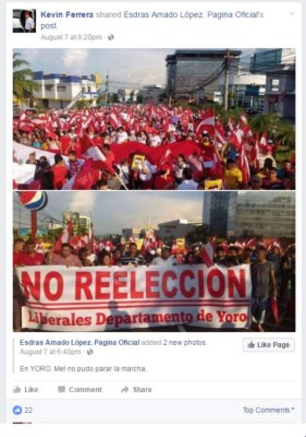 Los últimos mensajes del dirigente liberal Kevin Ferrera en Facebook