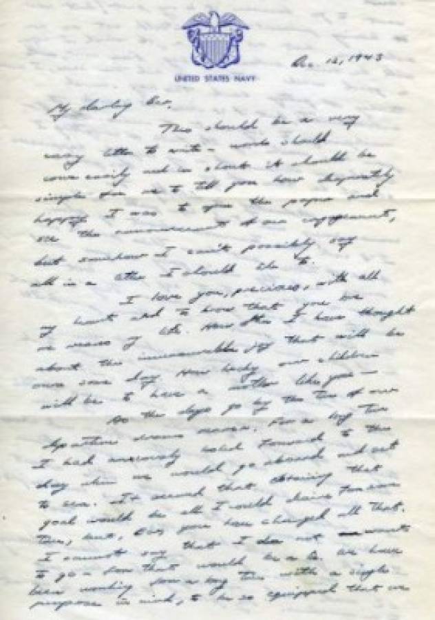 La romántica carta que George H.W. Bush escribió a su prometida Barbara durante la Segunda Guerra Mundial