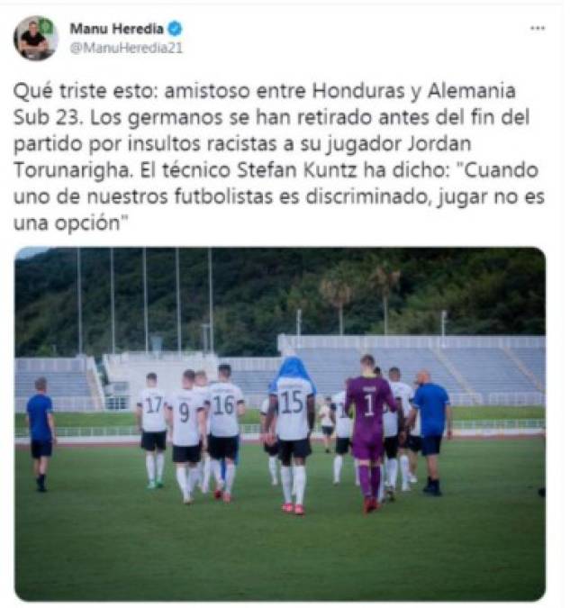 Así reacciona el mundo por los insultos racistas en el partido Honduras-Alemania