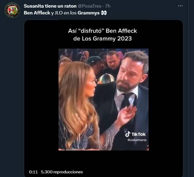 Cara de Ben Affleck en los Grammy deja imperdibles memes