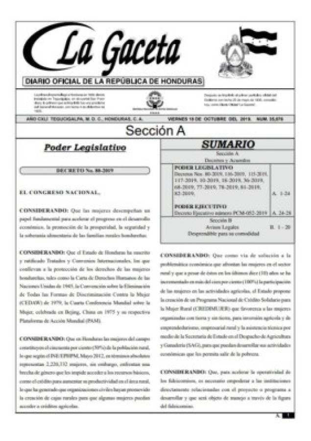 Publican en La Gaceta decretos que blindan a diputados ante requerimientos