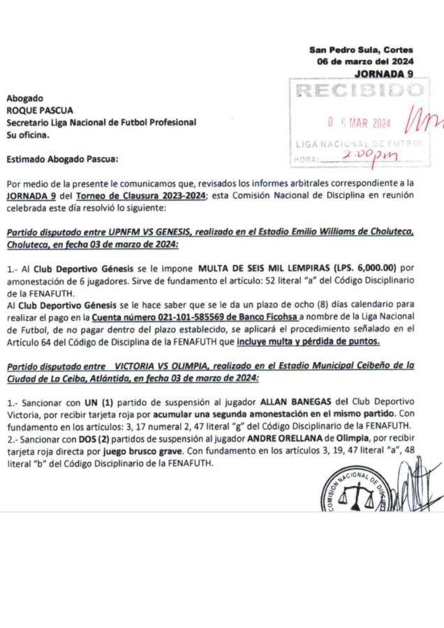 Comisión de Disciplina da a conocer castigo de André Orellana