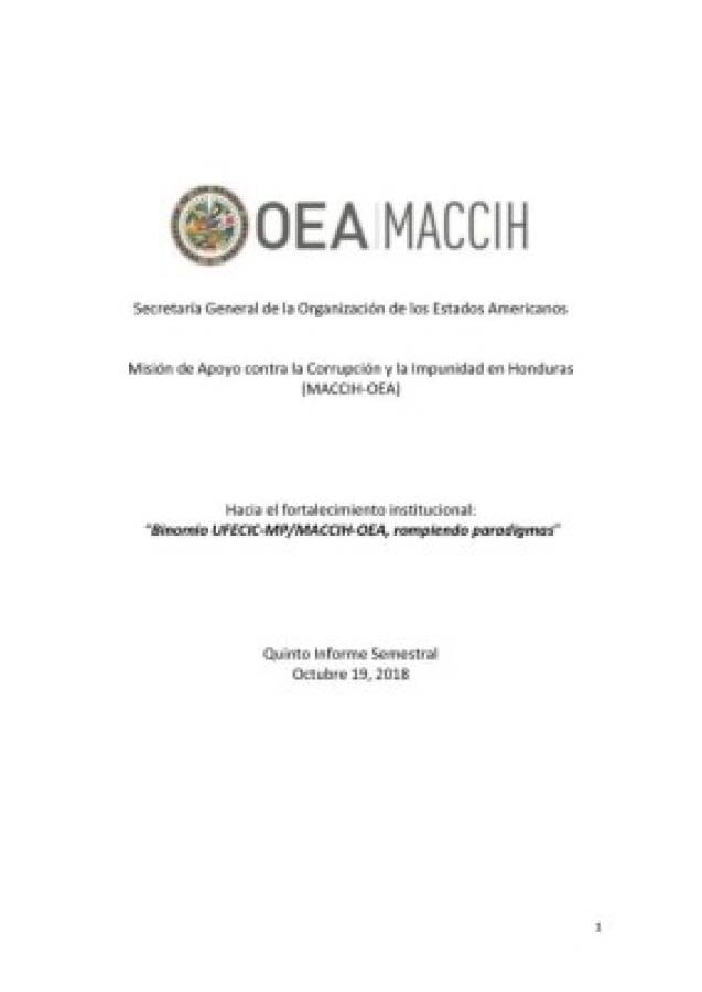 Quinto informe semestral de la Maccih ante el Consejo Permanente de la OEA