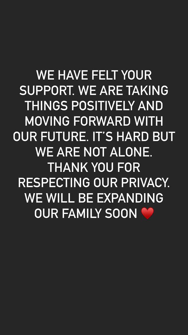The message from Britney Spears' fiancé after the loss of her baby.