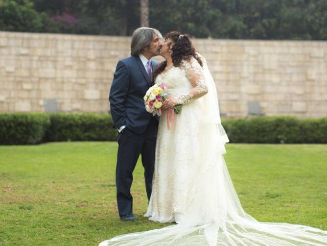Diego Verdaguer y Amanda Miguel en su boda religiosa.