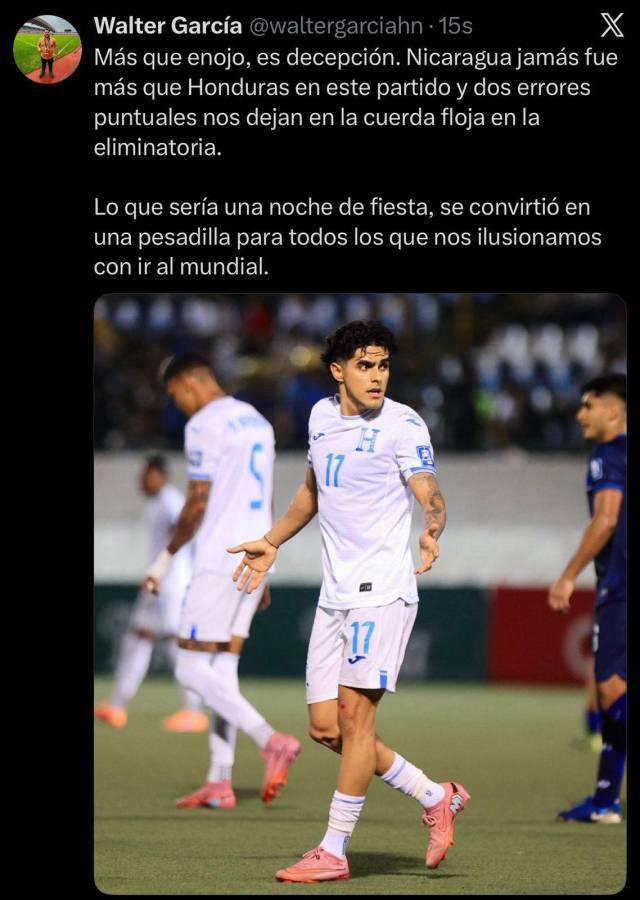 Lo que dicen los medios tras derrota de Honduras ante Nicaragua; señalan el culpable