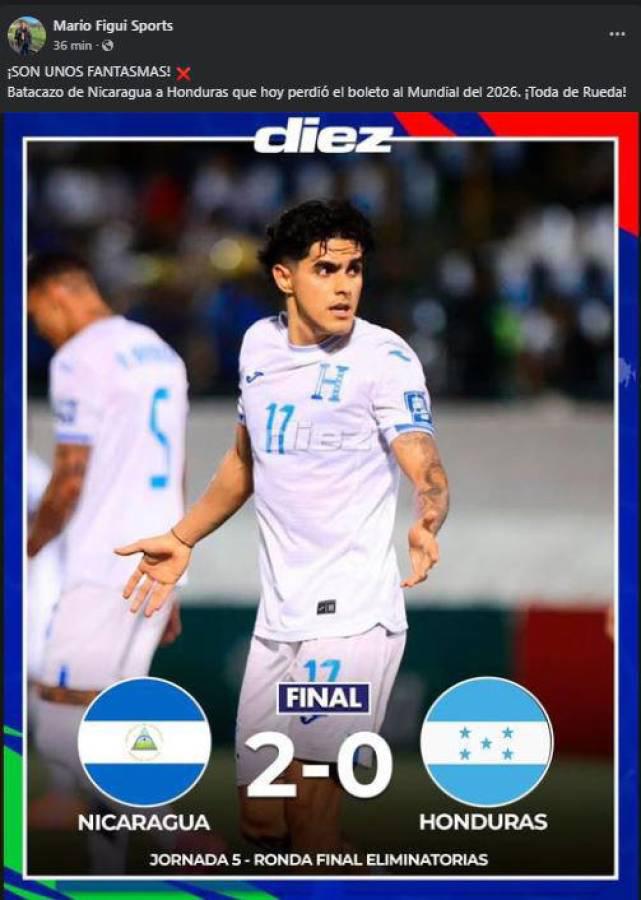 Lo que dicen los medios tras derrota de Honduras ante Nicaragua; señalan el culpable
