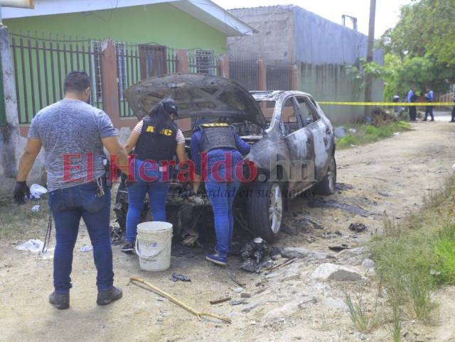 Abandonado y quemado hallan carro de asesinos del hijo de “Miguelito” Carrión