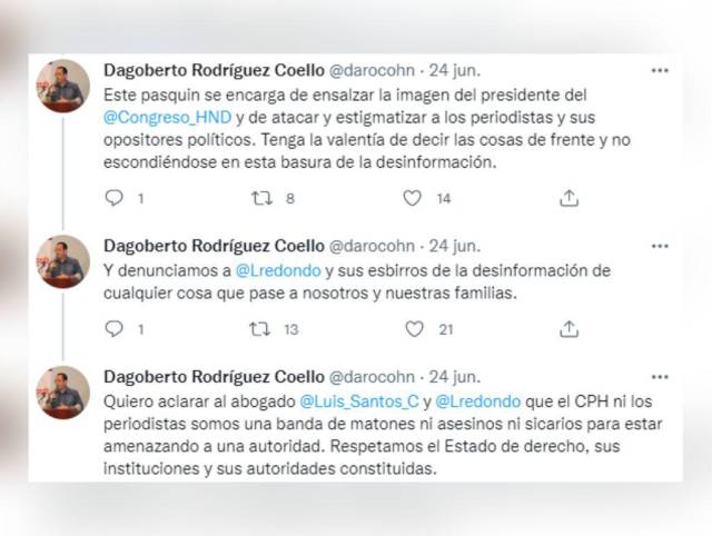 Expresidente del CPH denuncia a Luis Redondo por supuesta campaña de desprestigio