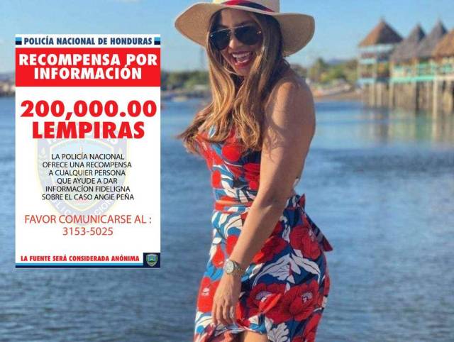 Aumentan a 200 mil lempiras la recompensa por información del paradero de Angie Peña
