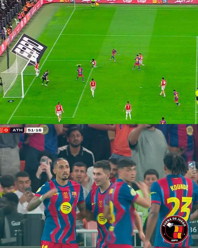 Polémica del Barcelona, jugador es captado en su celular en pleno partido y festín de goles