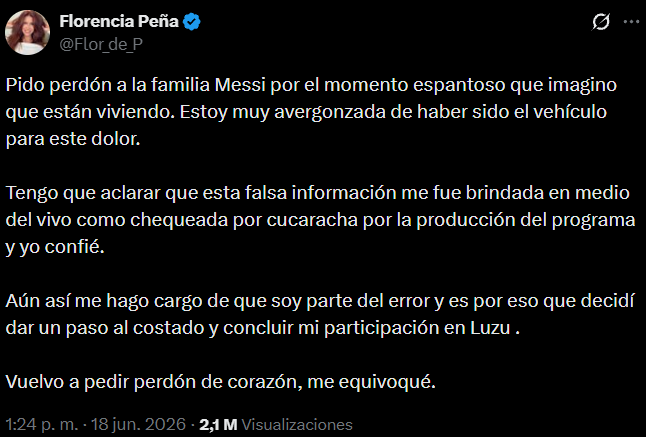 Periodista que anunció muerte del padre de Messi rompe el silencio y revela por qué lo hizo