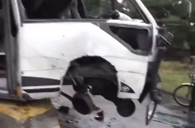 Bus rapidito casi provoca tragedia en San Pedro Sula al estallarle una llanta