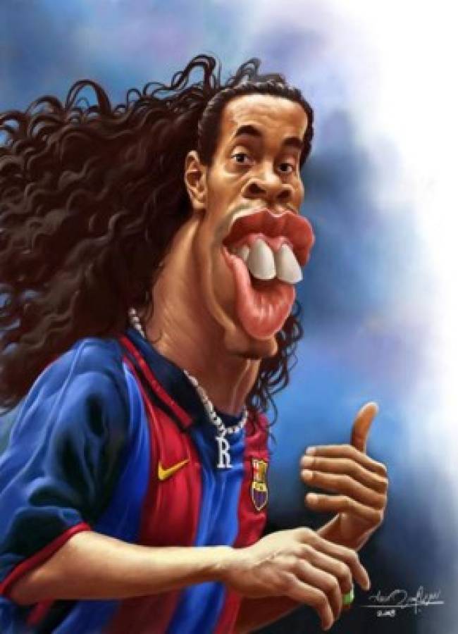 Te presentamos las caricaturas más extremas de Ronaldinho previo a su llegada a Honduras