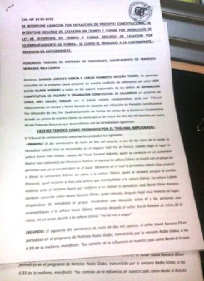 Defensa de David Romero interpone recurso de casación   