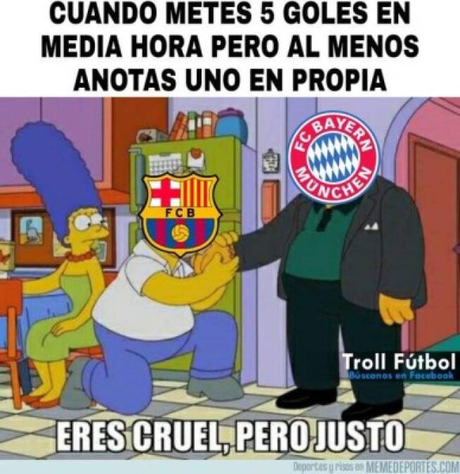 Con memes terminan de destrozar al Barcelona tras goleada del Bayern Múnich