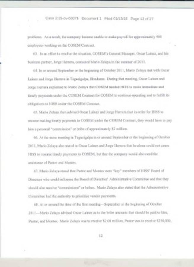 Honduras: Así se pactaron los sobornos a Mario Zelaya y sus socios