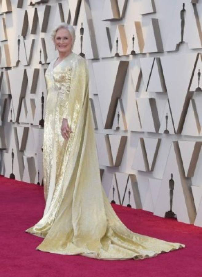 Glen Close llegó así a la alfombra roja de los Oscar 2019. Foto AFP