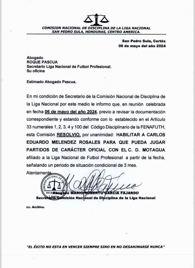 La Comisión de Disciplina habilitó a Carlos Meléndez para el clásico de ida ante Olimpia.