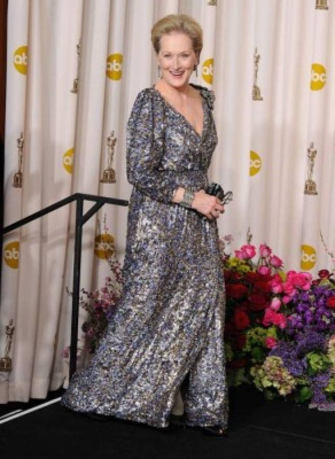 La elegante Meryl Streep un ícono de la moda en los Oscar 2017