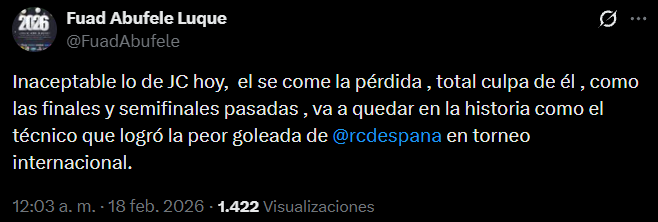 Exdirectivo de Real España fue a encarar a Jeaustin Campos en pleno partido ante LAFC