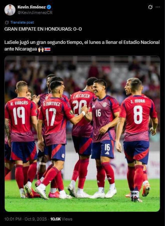 Fallaron a la afición Mal punto: Reacción de la prensa tras empate Honduras vs Costa Rica