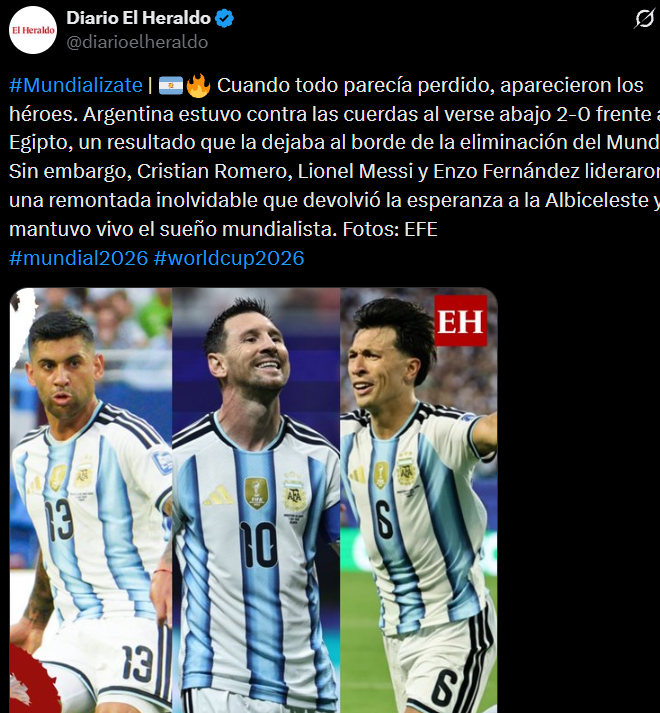 VAR salva Milagro en Atlanta: Así reacciona la prensa tras remontada de Argentina en el Mundial 2026
