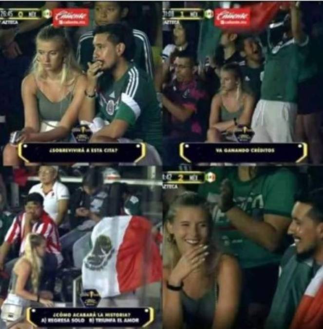 Relación entre gringa y mexicano presentes en partido de Copa Oro causa revuelvo en redes con memes