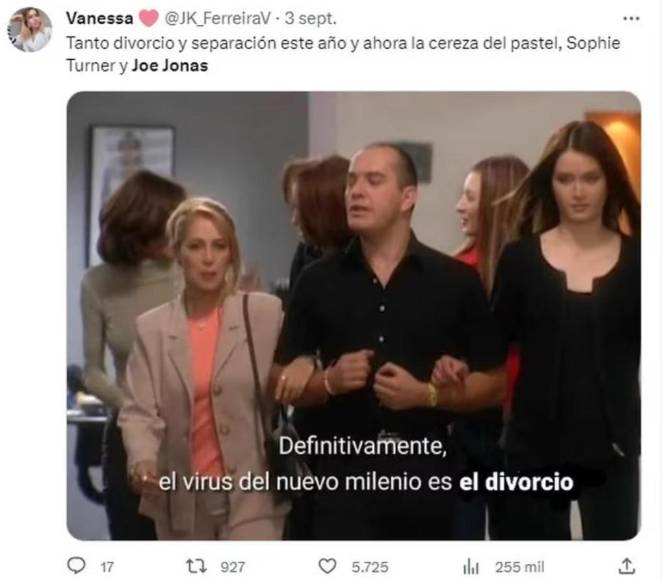 Joe Jonas y Sophie Turner ponen fin a su matrimonio y las redes explotan con memes