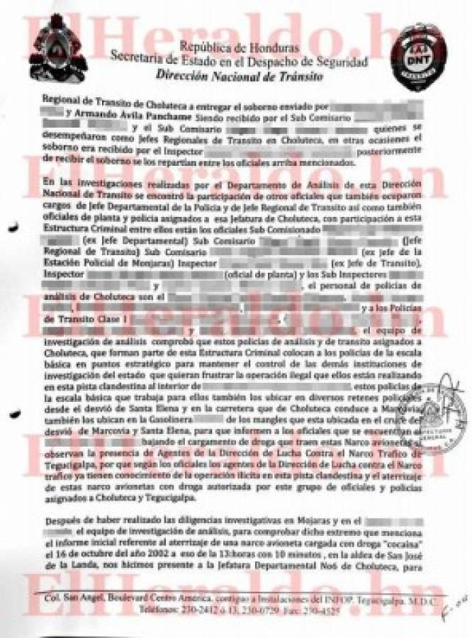 Banda de policías coordinó llegada de narcoavionetas a Honduras