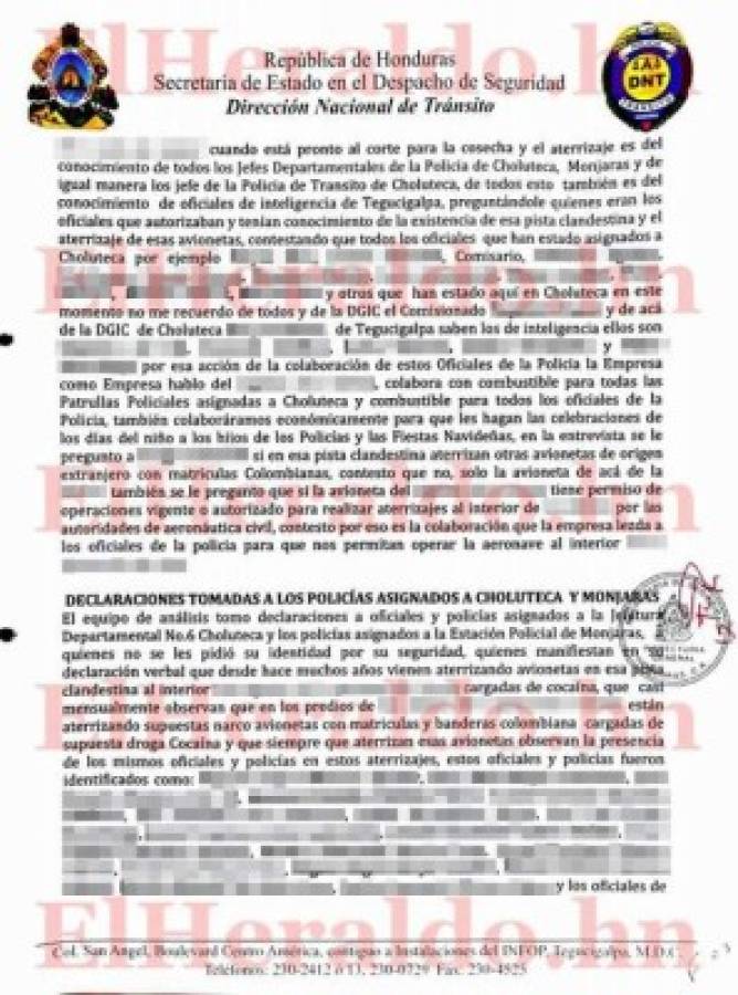 Banda de policías coordinó llegada de narcoavionetas a Honduras