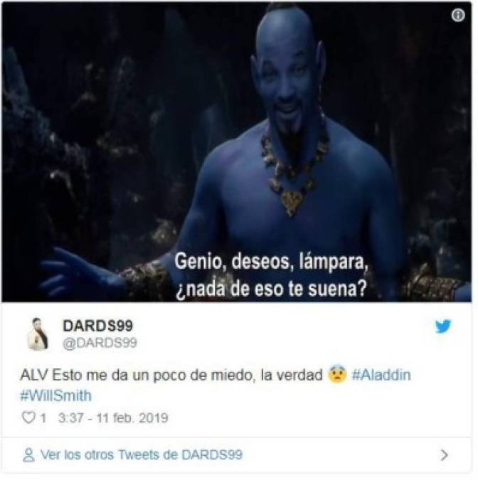 Los mejores memes sobre el aspecto de Will Smith como genio en Aladdin